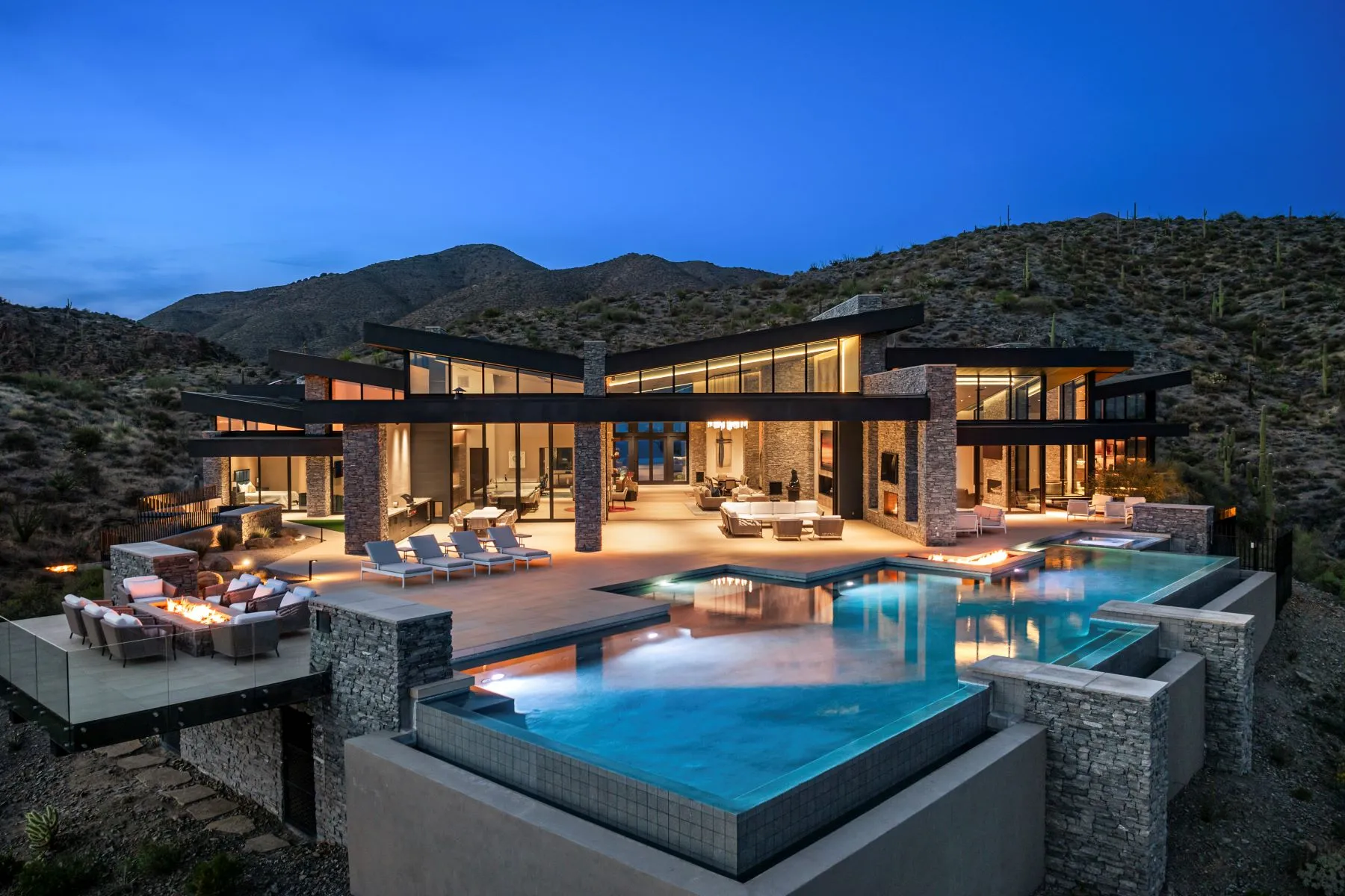 Scottsdale luxury estate at dusk